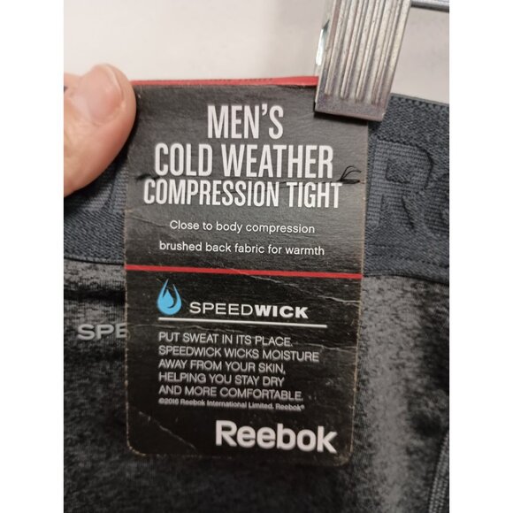 Reebook Mens Cold Weather Compression Tight XXL Dark Grey Heather Athletic Sport - Picture 8 of 9